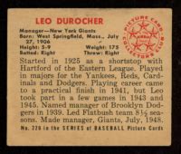 Leo Durocher Bowman Pristine Auction