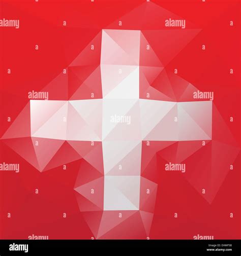 Swiss Flag Triangular Polygonal Vector Pattern Stock Vector Image