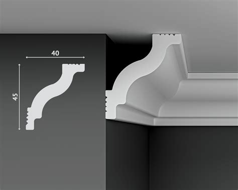 Плинтус потолочный Decostar PolyStyle SG-40/45 полистирол, белый ...