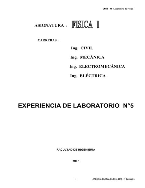 Experiencia De Laboratorio N Asignatura Ing Civil