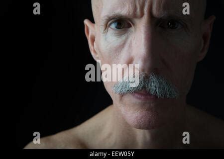 Face Of Retired Bald Man About Years Old With Beard And Glasses In