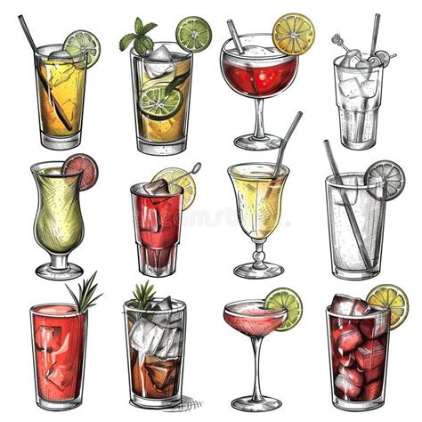 Cocktail Sketches Stock Illustrations 525 Cocktail Sketches Stock