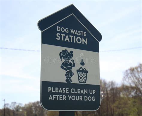 Sign Showing A Dog Waste Station Stock Image Image Of Green