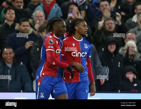 GOAL 2-1, Eberechi Eze of Crystal Palace goal celebration with Michael ...