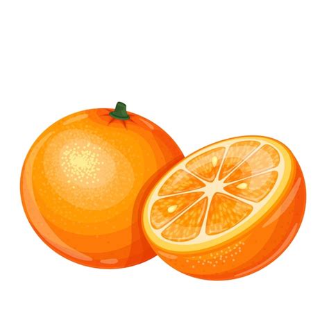 Fruta Naranja En Estilo De Dibujos Animados Vector Premium