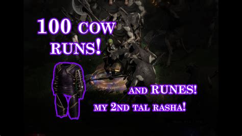 Diablo 2 Resurrected Amazing 100 Cow Runs High Runes And Second One My Tal Rasha Plate Youtube