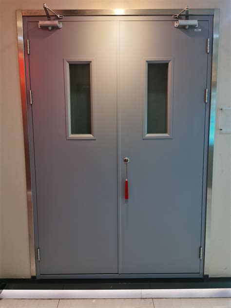 Ul Listed 2 Hours Fire Rated Exit Door Steel Double Fire Door 5x7 Feet