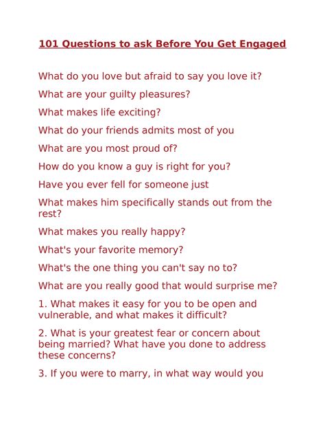 Questions Before Getting Engaged Questions To Ask