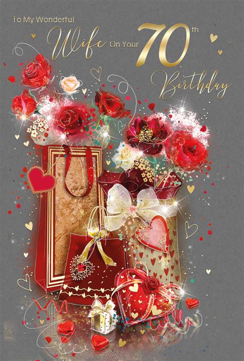 Wife 70th Birthday Card Greeting Card Cherry Orchard Online