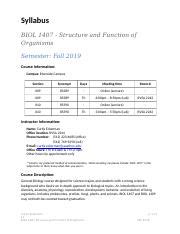 Fall Eckerman Biol Hybrid Syllabus And Schedule Docx