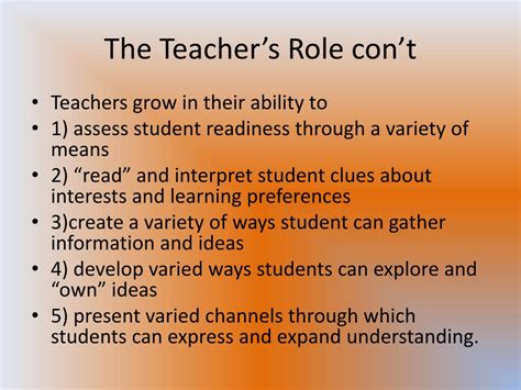 Ppt The Role Of The Teacher In A Differentiated Classroom Powerpoint