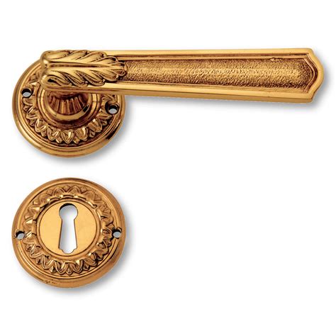 Door Handle Interior Brass Rosette Escutcheon Second Empire Model C00711 Italian Door