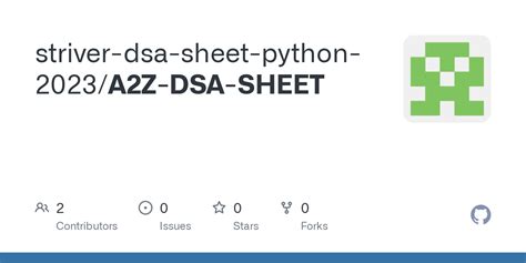 GitHub - striver-dsa-sheet-python-2023/A2Z-DSA-SHEET