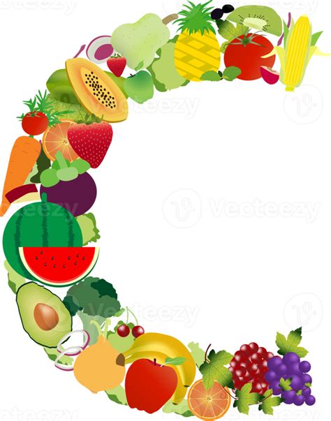 Letras Do Alfabeto De Frutas E Legumes Png