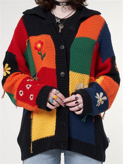 Minga London Minga X Strangervinyl Rainbow Patchwork Cardigan – Minga London Official Site