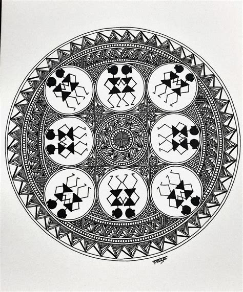 WARLI MANDALA 3 MANDALA ART 27 5x21cms A4 Paper International