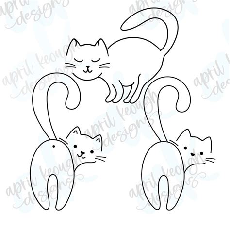 Line Art Cat Svg Bundle Cute Cats Svg Bundle Cricut Silhouette Svg