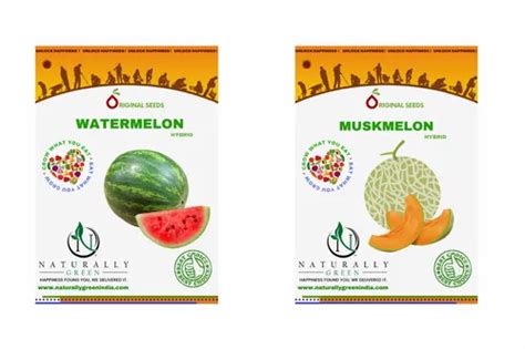 Hybrid White Watermelon Seeds Muskmelon Seeds Combo Packaging Type