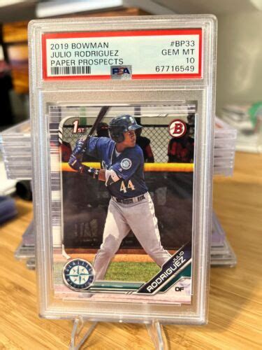 2019 BOWMAN PAPER PROSPECTS BP33 JULIO RODRIGUEZ RC ROOKIE PSA 10 GEM