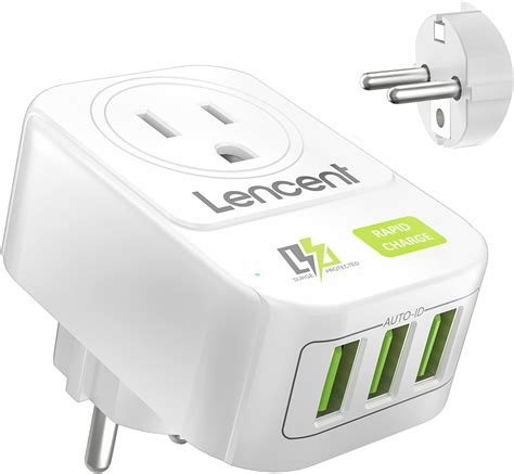 Lencent X Adaptador Enchufe De Viaje Europeo Puertos Usb Y