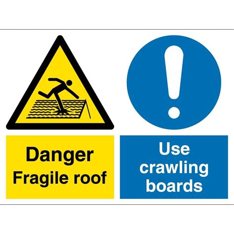 Fragile Roof Use Crawling Board Signs From Key Signs Uk