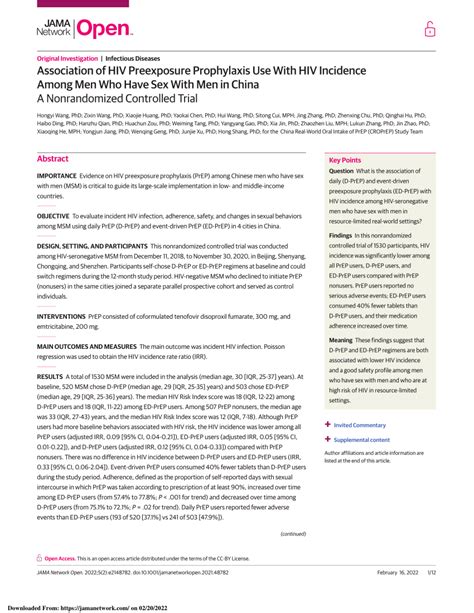 Pdf Association Of Hiv Preexposure Prophylaxis Use With Hiv Incidence Among Men Who Have Sex