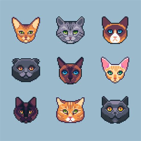 560 Illustration Design Pixel Art Cat Stock Illustrations Royalty