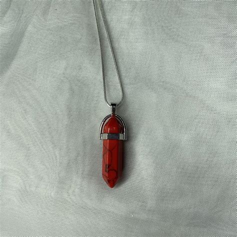 Red Jasper Root Chakra stone pendant necklace 🌹 18... - Depop