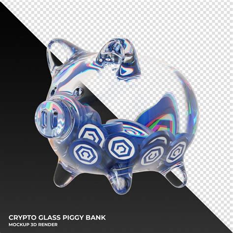 Premium Psd Cronos Cro Glass Piggy Bank With Crypto Coins D Illustration