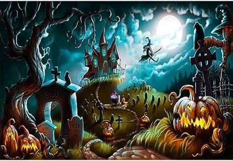 YongFoto 2 2x1 5m Vinyl Foto Hintergrund Halloween Nacht Geheimnis