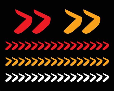 Set Of Red And Yellow Arrow Signs Abstract Arrow Chevron Arrow