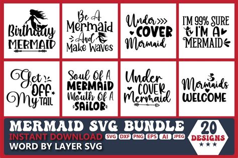 Mermaid Svg Bundle Vol 6 Bundle · Creative Fabrica