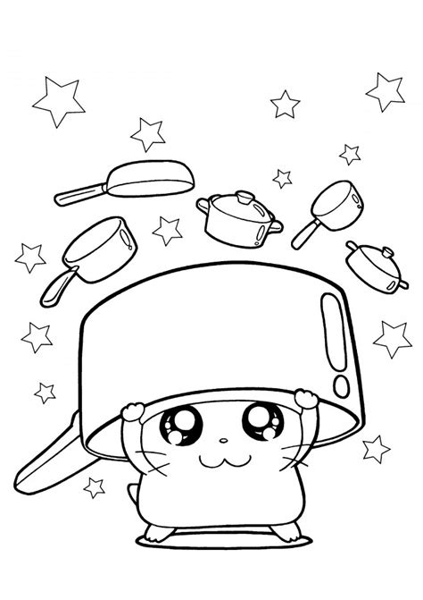 Coloriage Hamtaro cuisine dessin gratuit à imprimer