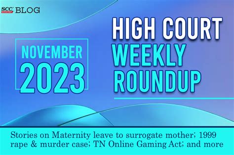 High Court Weekly Roundup November Scc Blog