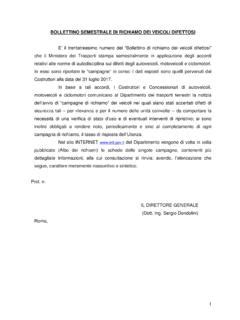 BOLLETTINO SEMESTRALE DI RICHIAMO DEI Bollettino Semestrale Di