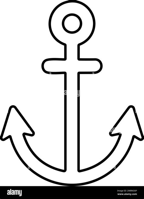 Anchor Icon Anchor In Sea Nautical Symbol Simple Anchor Line Style