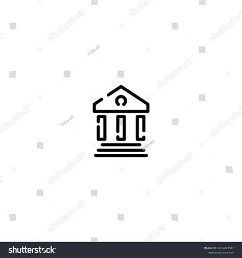 Courthouse Incomplete Line Art Icon Template Stock Vector Royalty Free