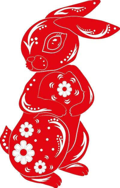 Premium Vector Chinese Zodiac Rabbit Vector Illustration