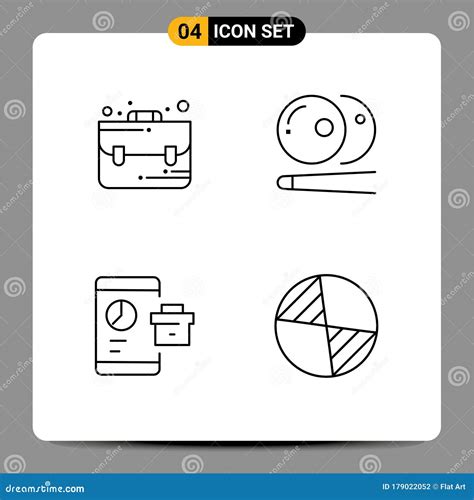 Ensemble De Pictogramme De Couleurs Plates De Filledline Simple