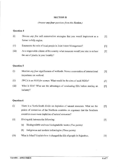 Icse Environmental Applications Specimen Paper 2024 Pdf Cisce Class