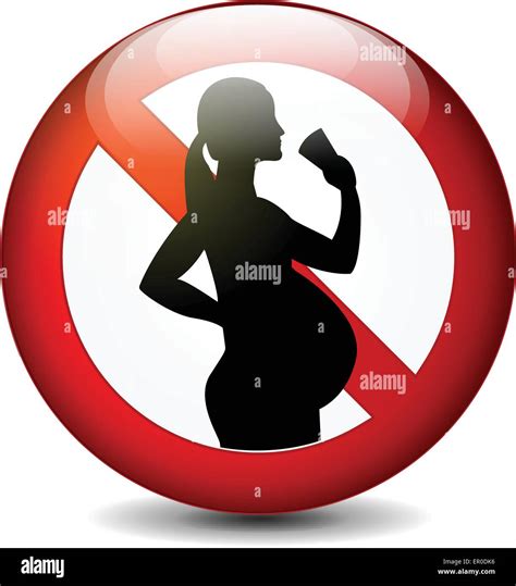 Illustration Of No Alcohol For Pregnant Women Sign On White Background