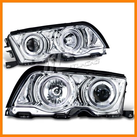 Find 99 01 BMW E46 SEDAN CHROME CCFL HALO PROJECTOR HEADLIGHTS DRIVER