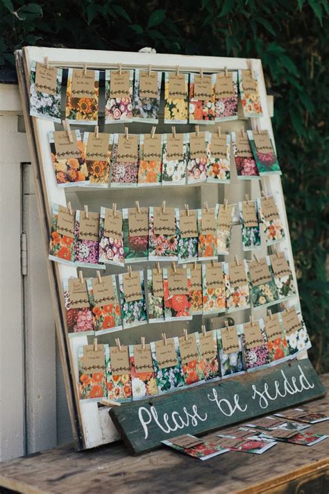 Garden Theme Wedding Seating Chart And Favors Idea