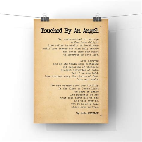 Touché Par Un Ange Poème De Maya Angelou Poster Print Poésie Etsy France