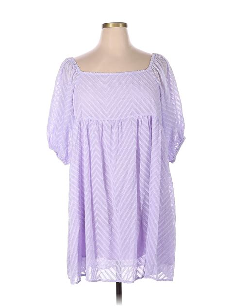 Unbranded 100 Polyester Purple Casual Dress Size Xl 60 Off Thredup