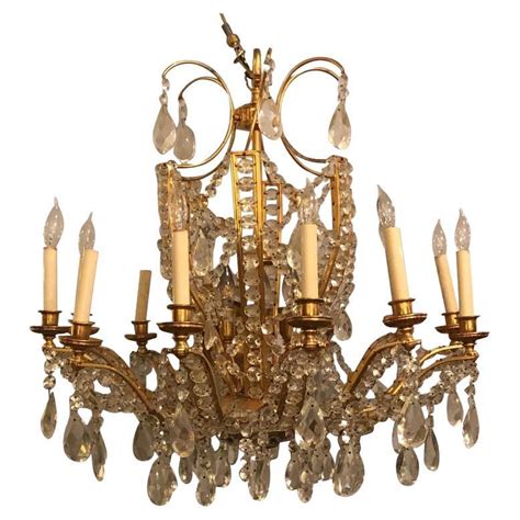 Gilt Bronze And Cut Crystal Light Chandelier France C For Sale