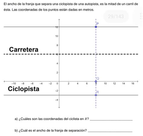 Solved El Ancho De La Franja Que Separa Una Ciclopista De Una