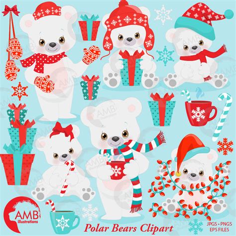 Christmas Polar Bear Clipart