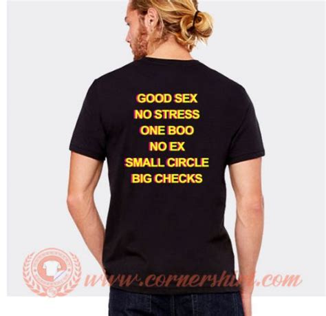 Good Sex No Stress One Boo No Ex Small Circle Big Checks T Shirt On Sale