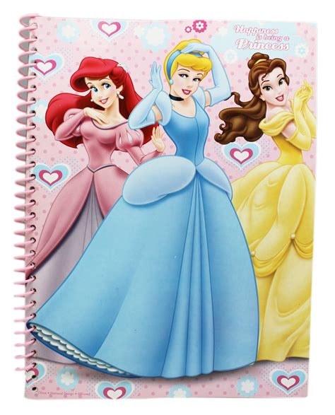 Disney Princess Belle Ariel And Cinderella Spiral Notebook 50 Sheets